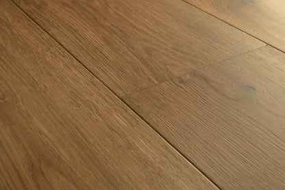 Close-up of a wooden floor with visible grain and texture